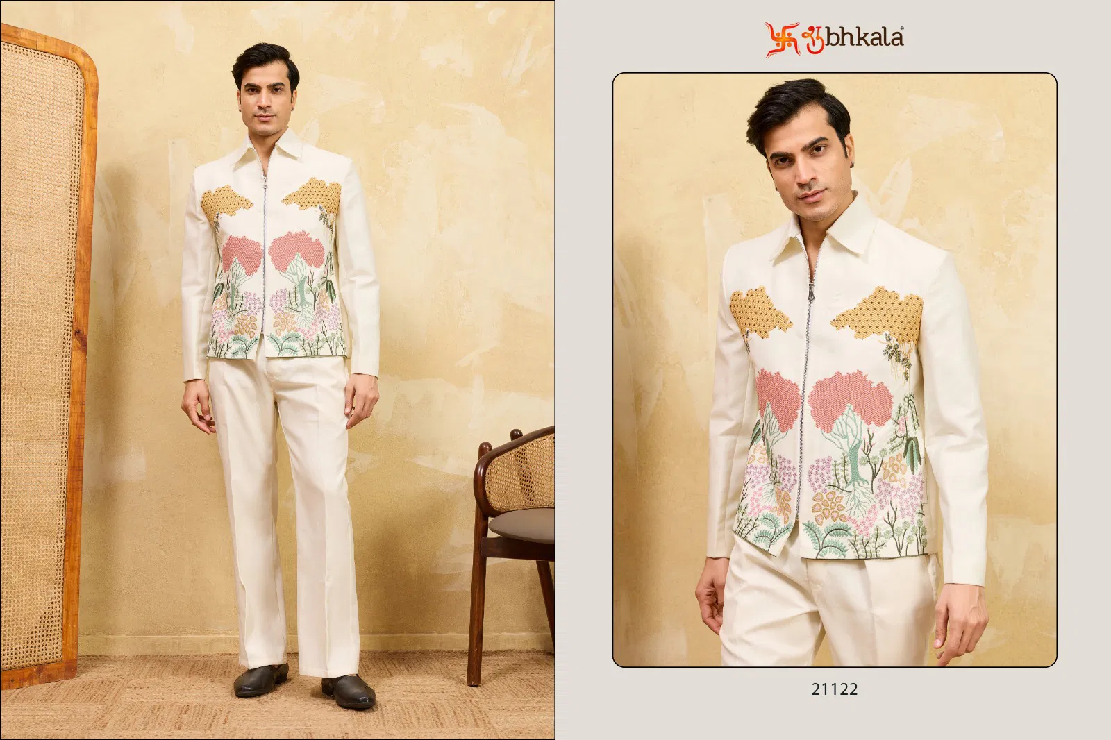 Shubhvastra Nextgen Jacket Velvet Embroidery Work Jacket And Pant Collection