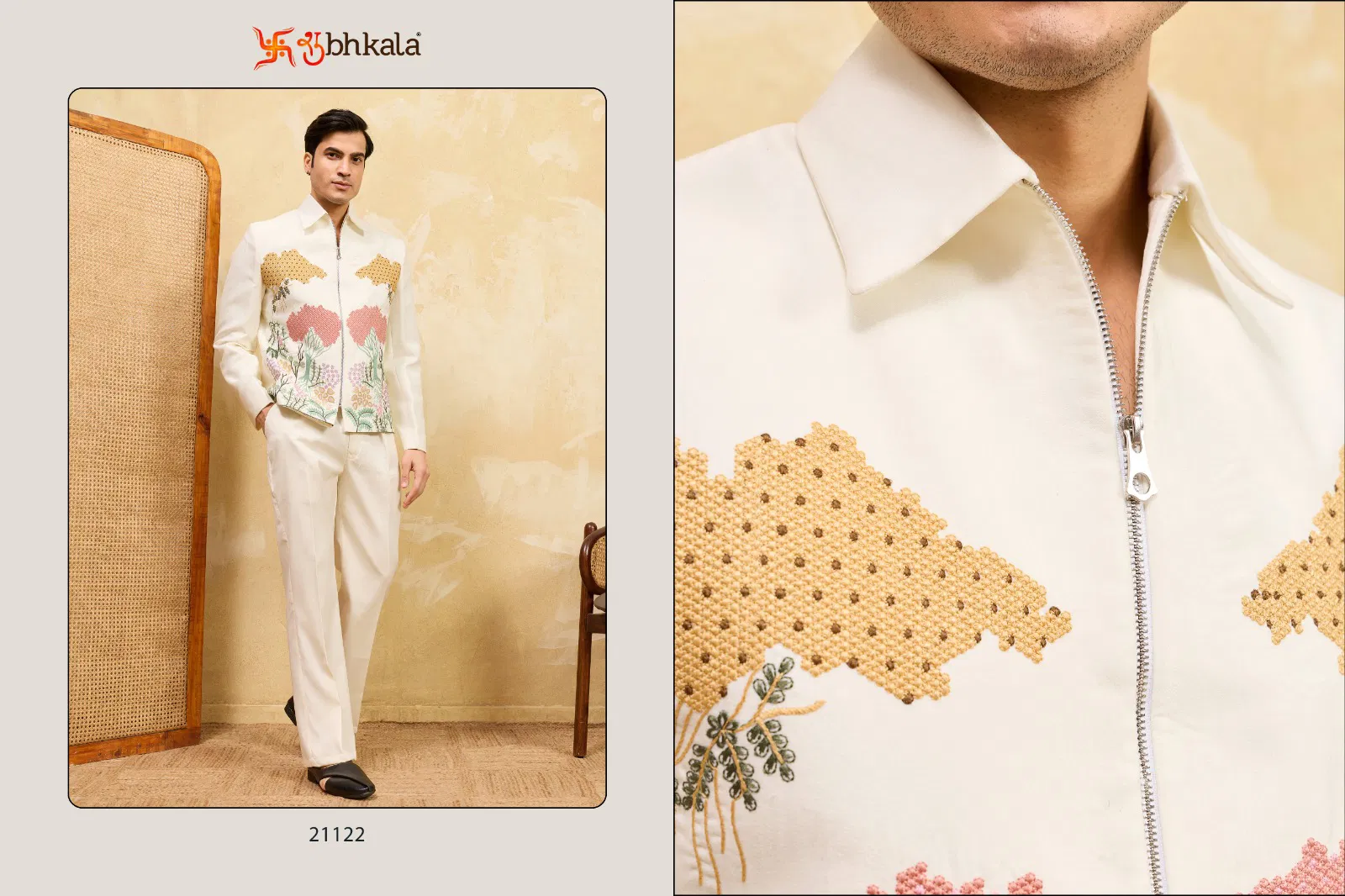 Shubhvastra Nextgen Jacket Velvet Embroidery Work Jacket And Pant Collection