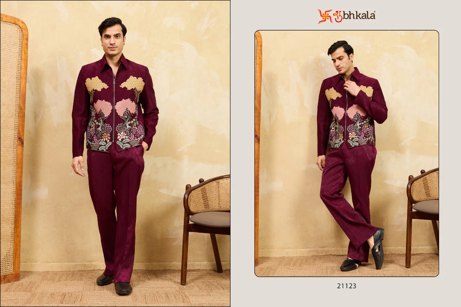 Shubhvastra Nextgen Jacket Velvet Embroidery Work Jacket And Pant Collection