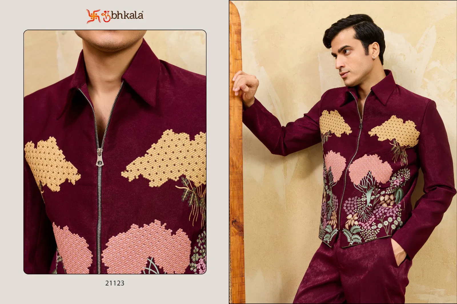 Shubhvastra Nextgen Jacket Velvet Embroidery Work Jacket And Pant Collection