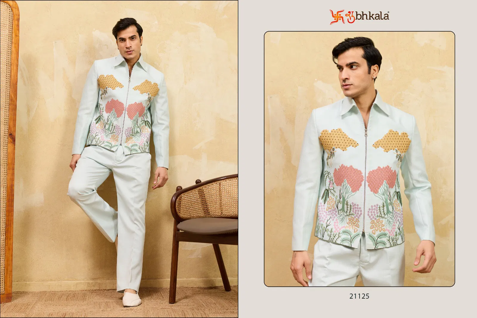 Shubhvastra Nextgen Jacket Velvet Embroidery Work Jacket And Pant Collection