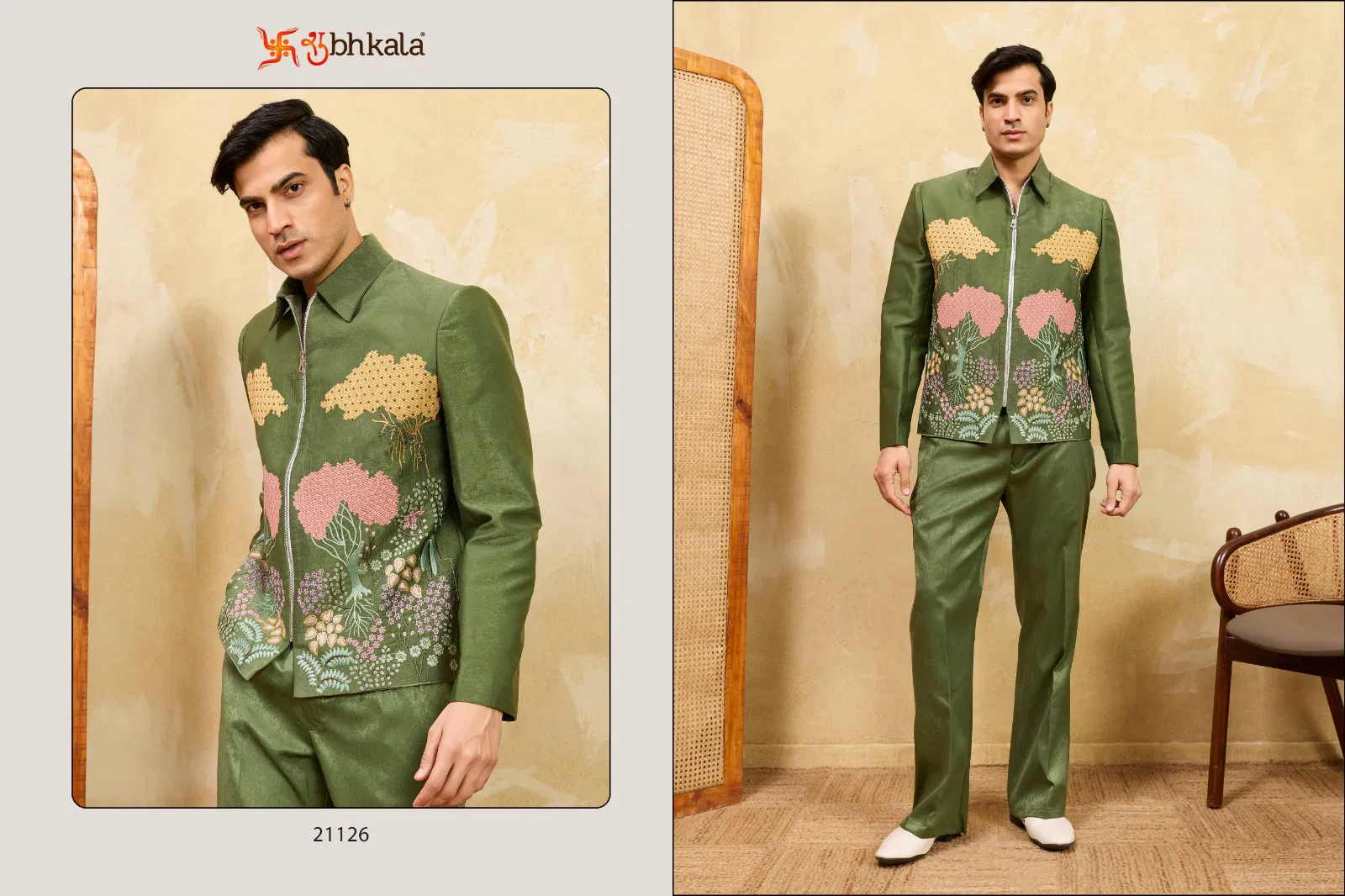 Shubhvastra Nextgen Jacket Velvet Embroidery Work Jacket And Pant Collection