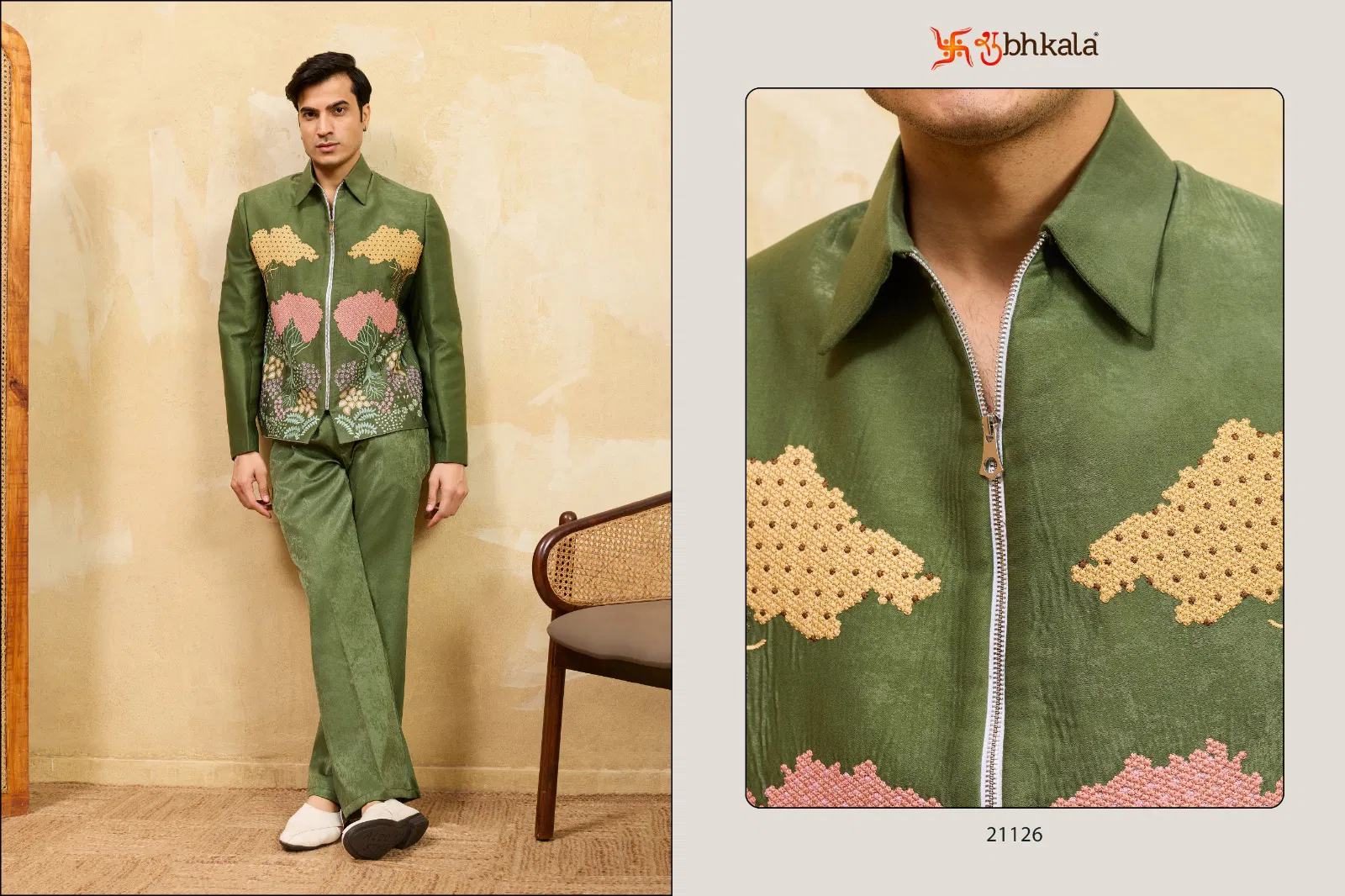 Shubhvastra Nextgen Jacket Velvet Embroidery Work Jacket And Pant Collection