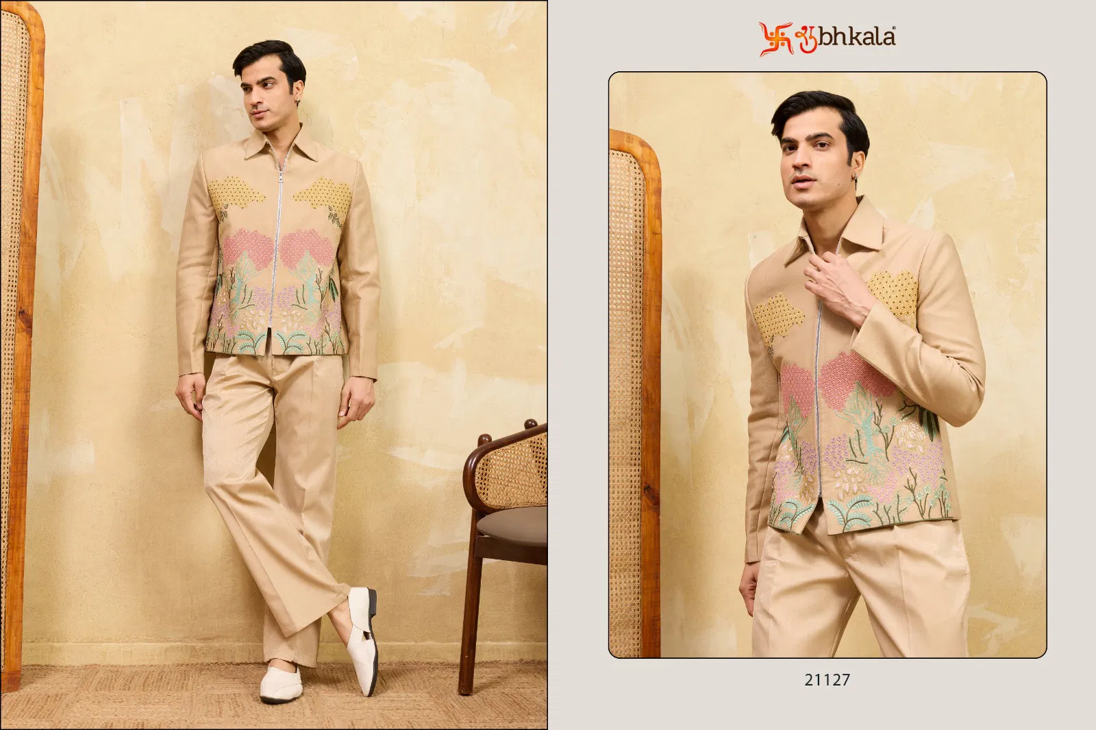 Shubhvastra Nextgen Jacket Velvet Embroidery Work Jacket And Pant Collection