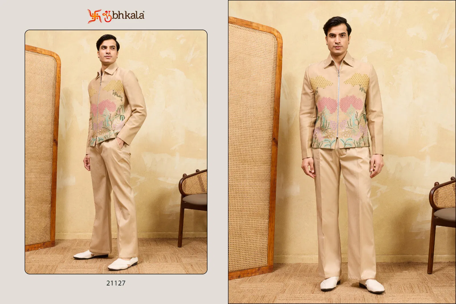 Shubhvastra Nextgen Jacket Velvet Embroidery Work Jacket And Pant Collection