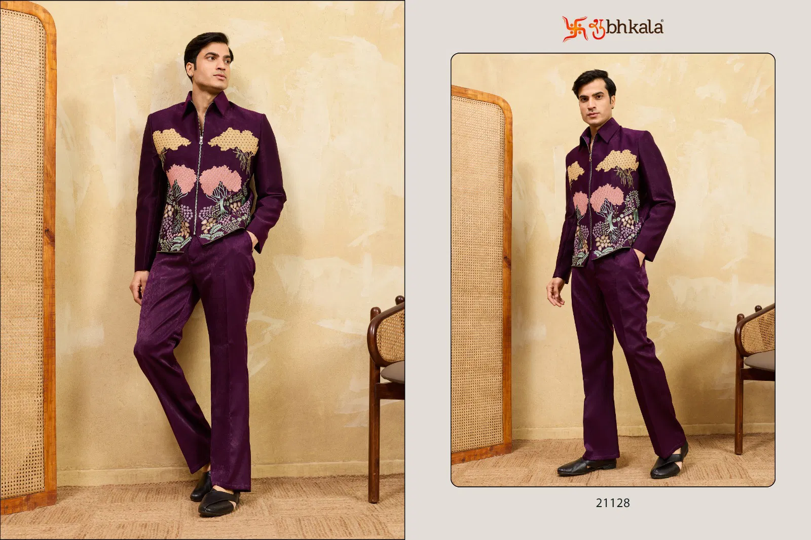Shubhvastra Nextgen Jacket Velvet Embroidery Work Jacket And Pant Collection