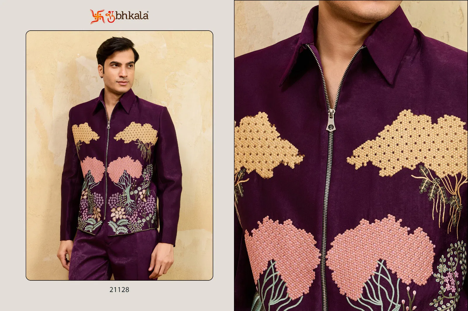 Shubhvastra Nextgen Jacket Velvet Embroidery Work Jacket And Pant Collection