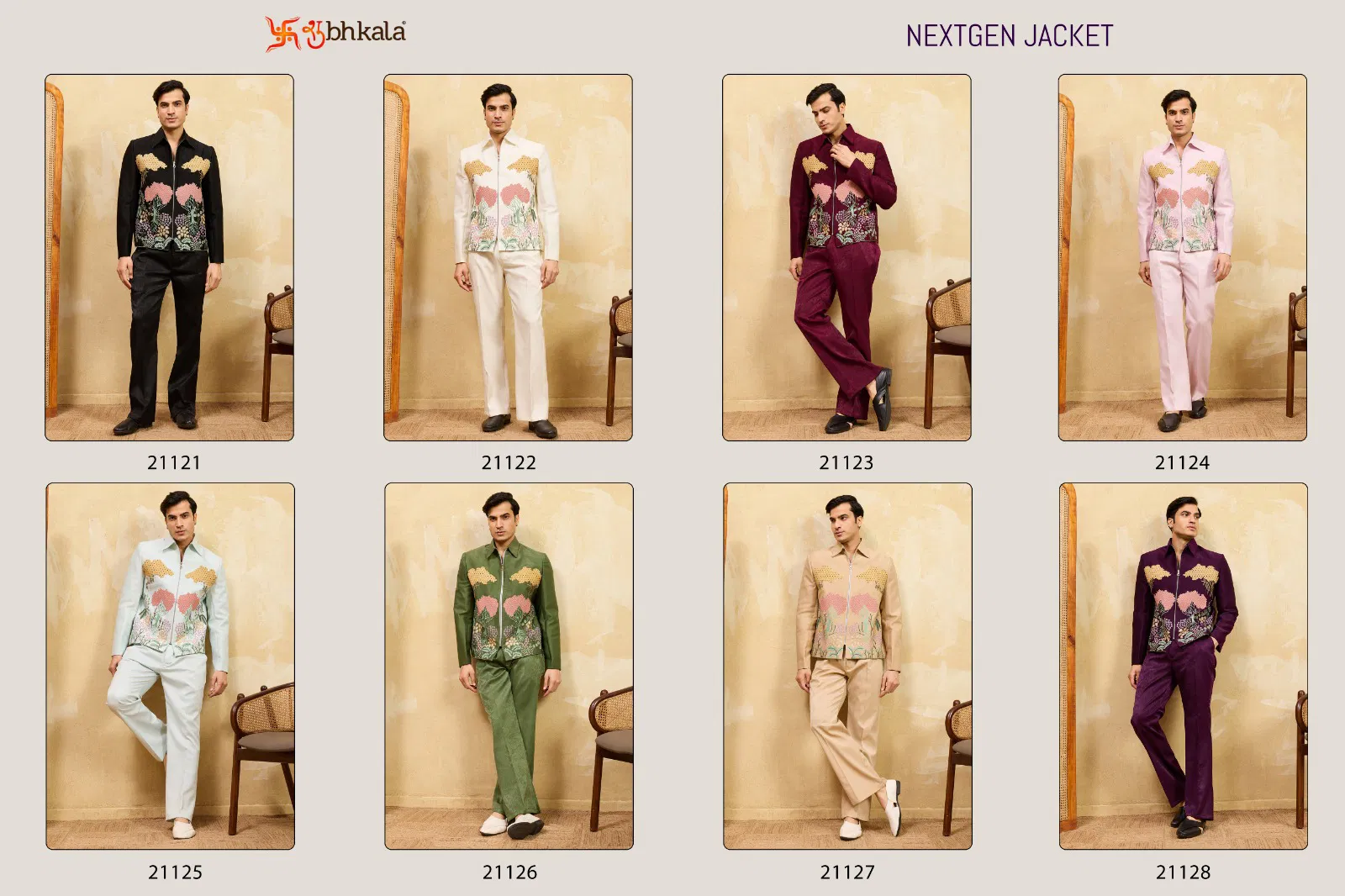 Shubhvastra Nextgen Jacket Velvet Embroidery Work Jacket And Pant Collection