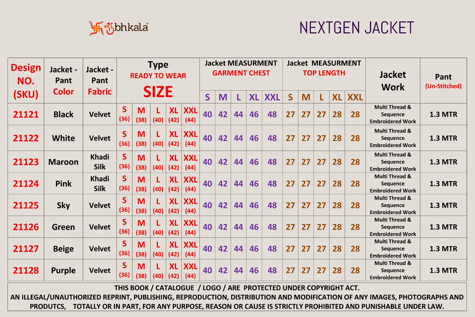 Shubhvastra Nextgen Jacket Velvet Embroidery Work Jacket And Pant Collection