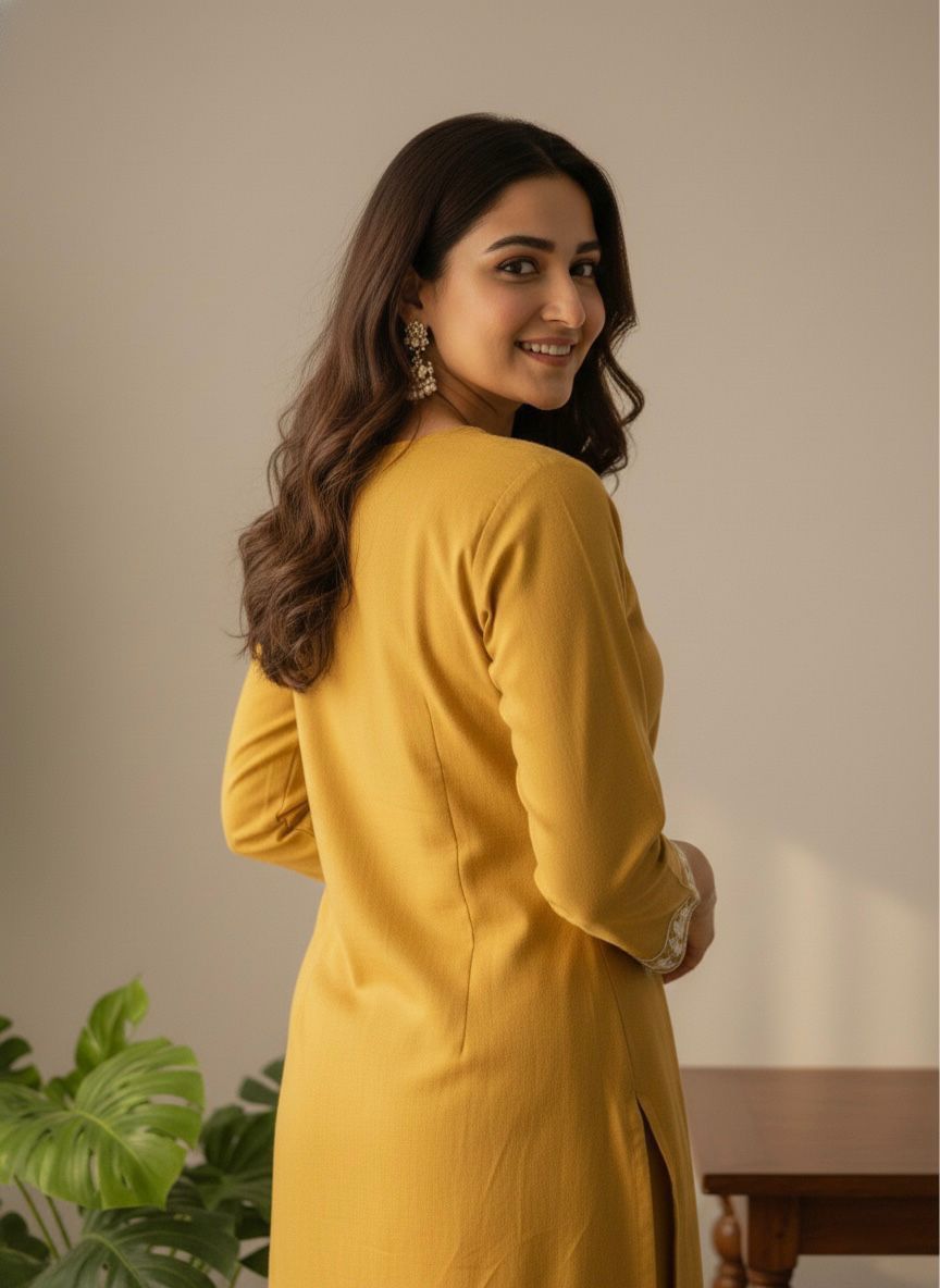 NCO 43 Khadi Cotton Embroidery Kurti With Pant