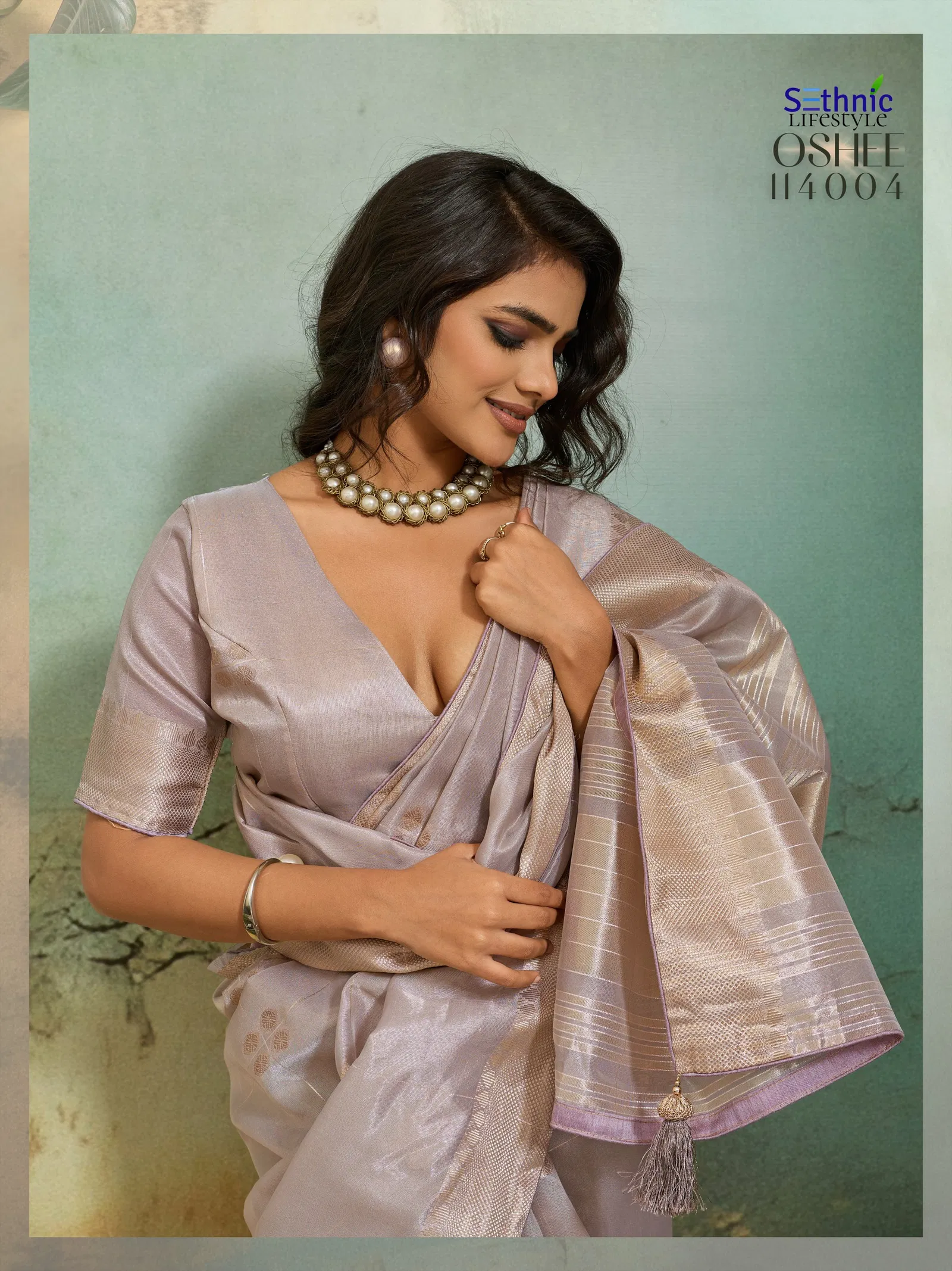 Sethnic Oshee Vibe Tissue Linen Zari Woven Festival Wear Saree Collection
