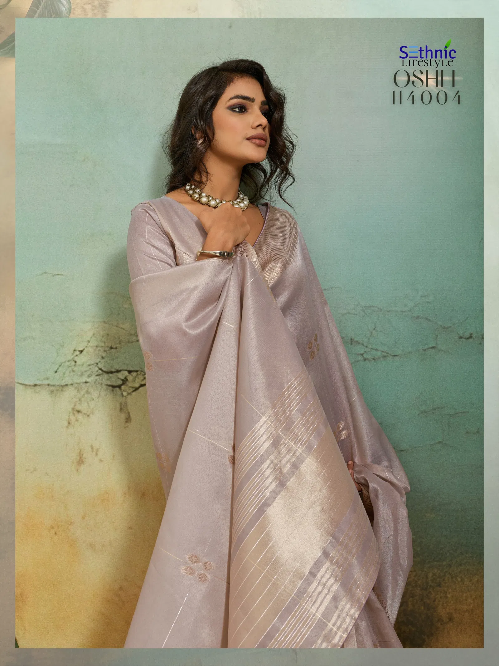 Sethnic Oshee Vibe Tissue Linen Zari Woven Festival Wear Saree Collection