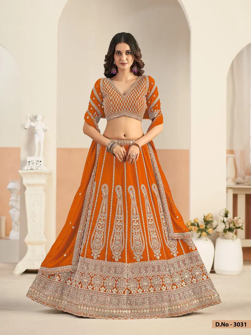 Mehvish Vol 33 Faux Georgette With Work Lehenga Choli Collection