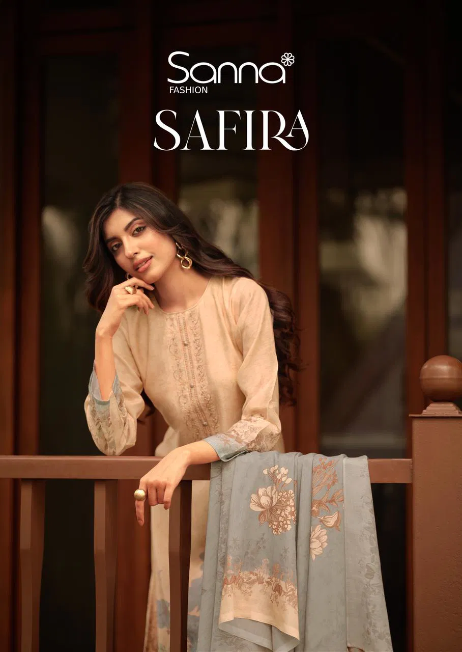 Sanna Safira Linen Digital Print With Work Salwar Kameez Collection