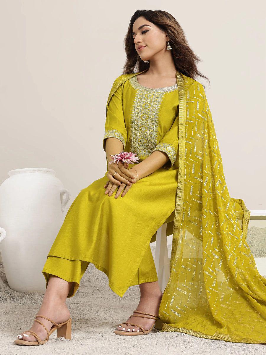 NCO 46 Rayon Slub Embroidery Kurti Bottom With Dupatta