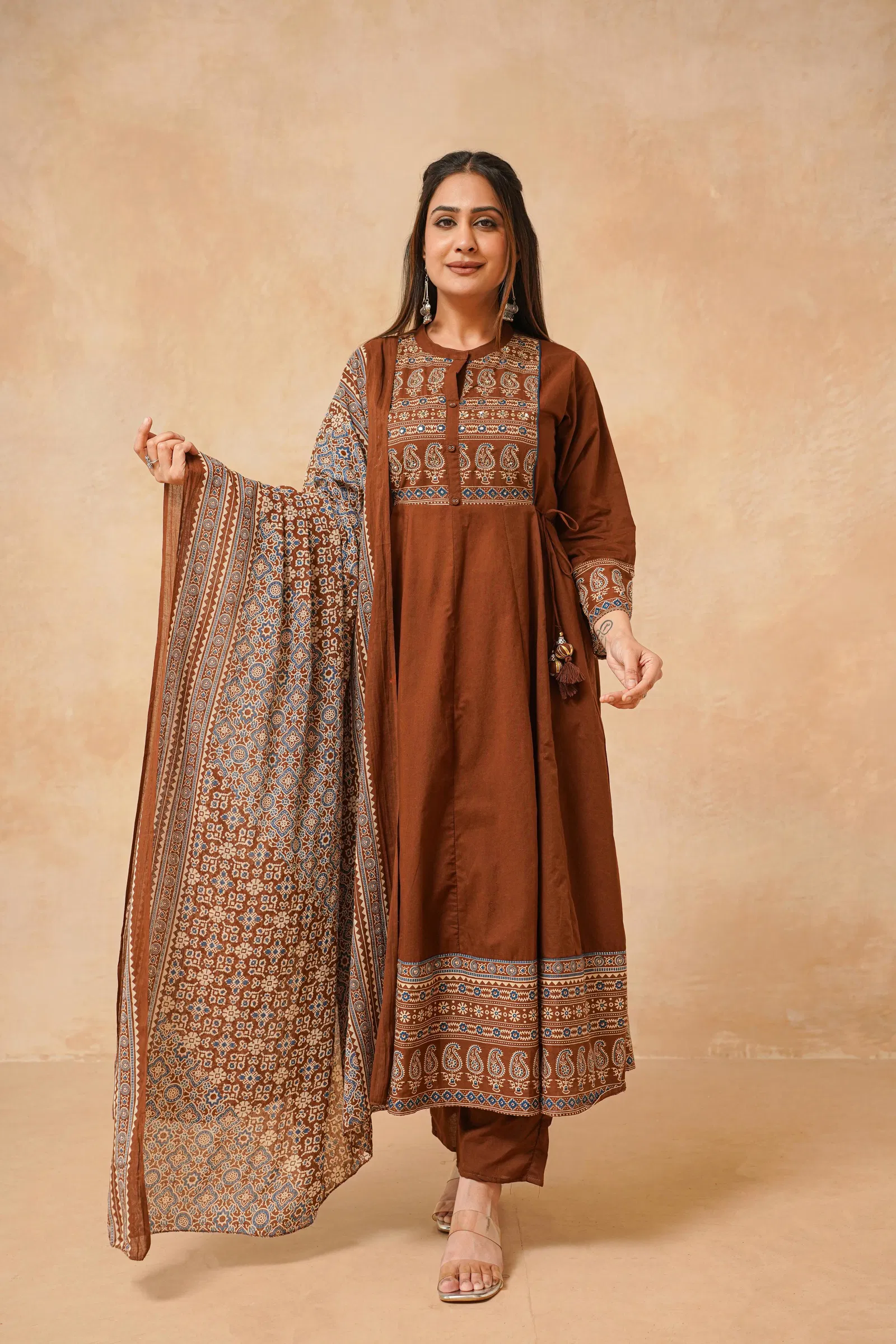 Naisha K 725 Cotton Festival Wear Kurti Pant And Dupatta Collection