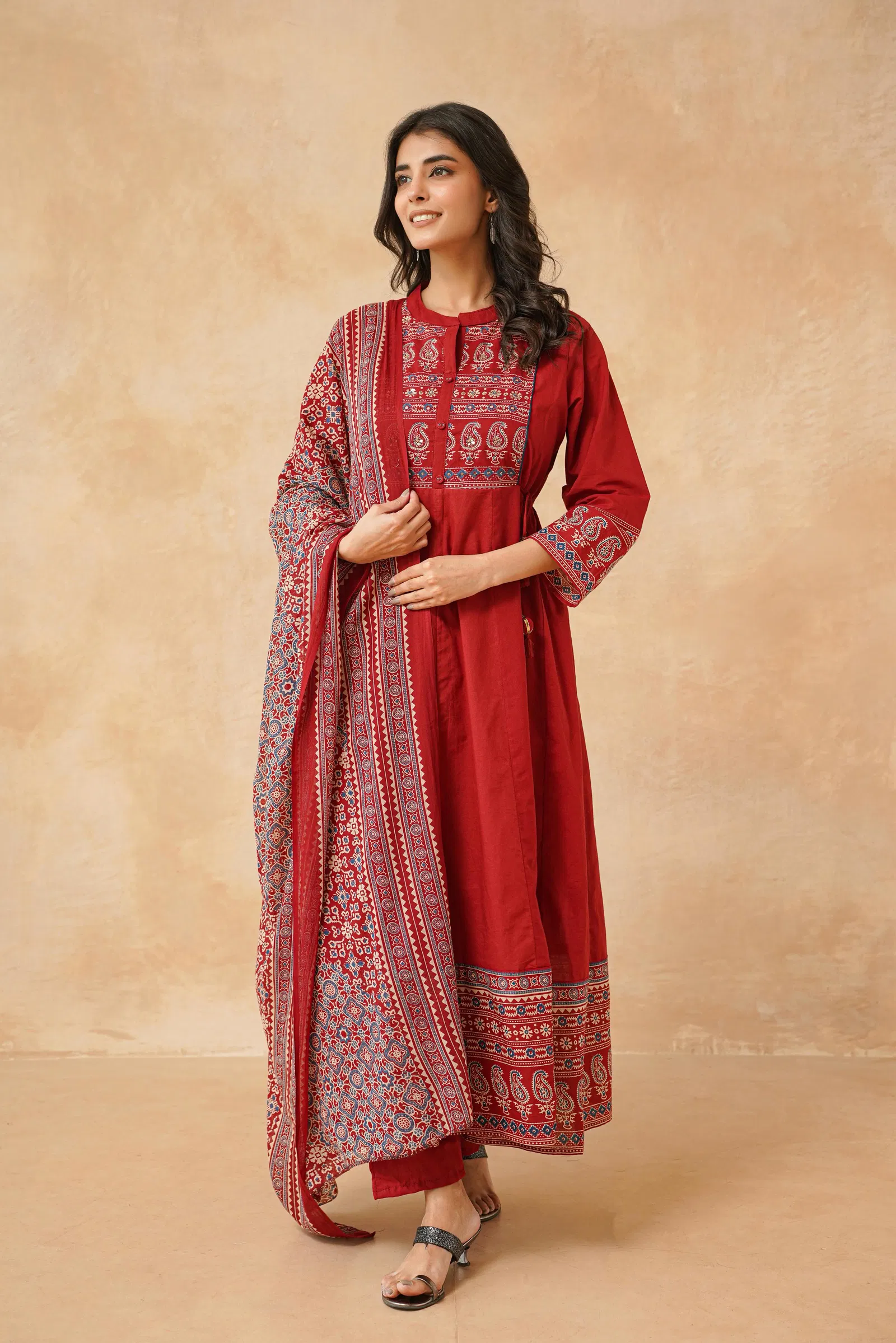 Naisha K 725 Cotton Festival Wear Kurti Pant And Dupatta Collection