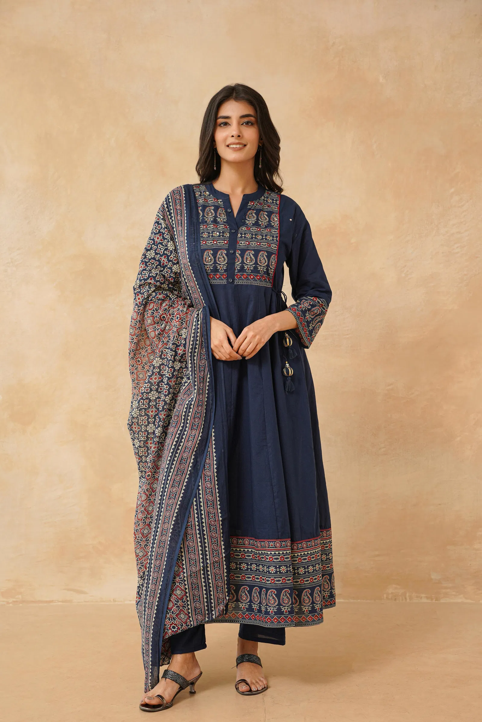 Naisha K 725 Cotton Festival Wear Kurti Pant And Dupatta Collection