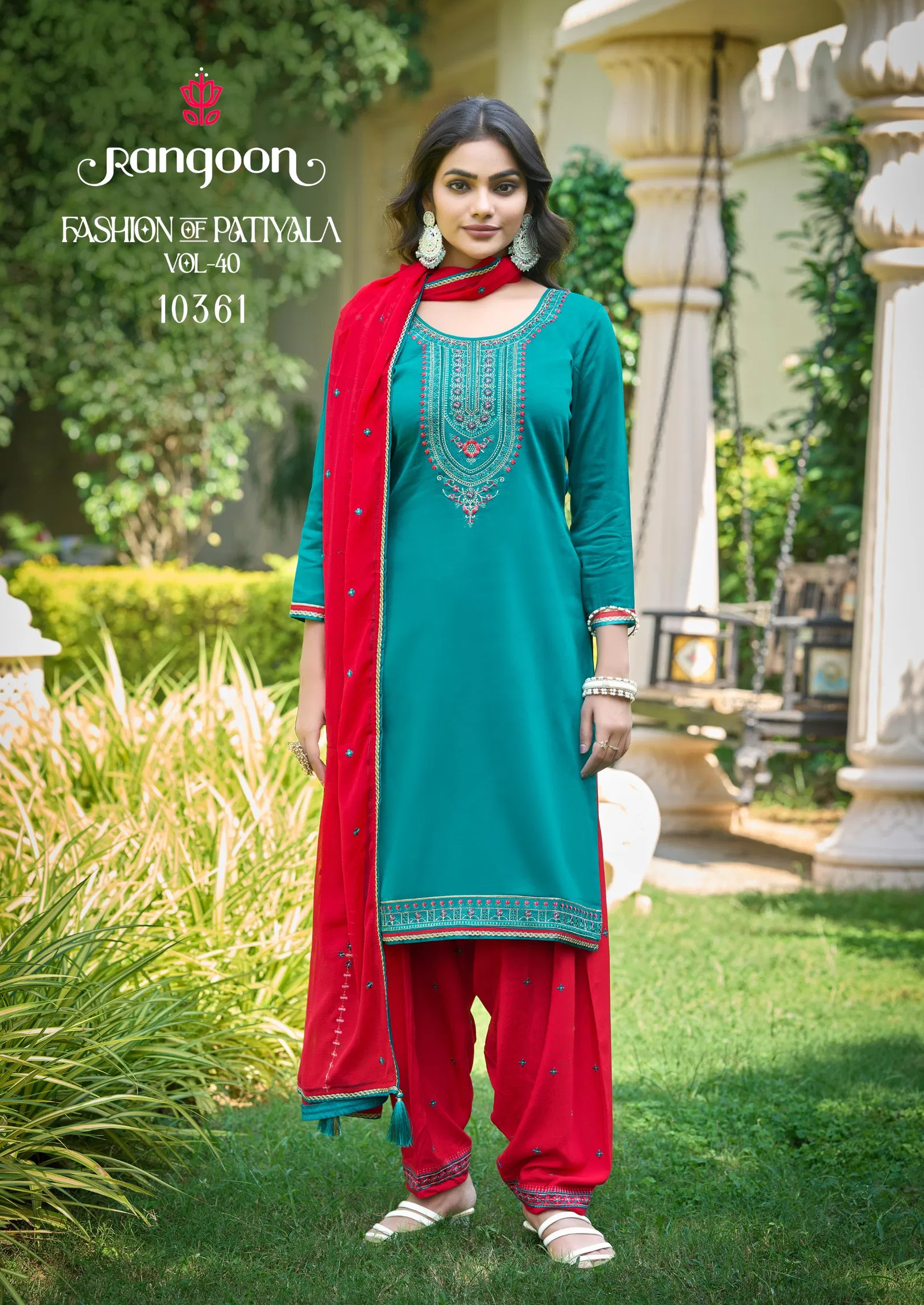 Rangoon Fashion Of Patiyala Vol 40 Jam Silk Embroiderd Kurti With Bottom Dupatta