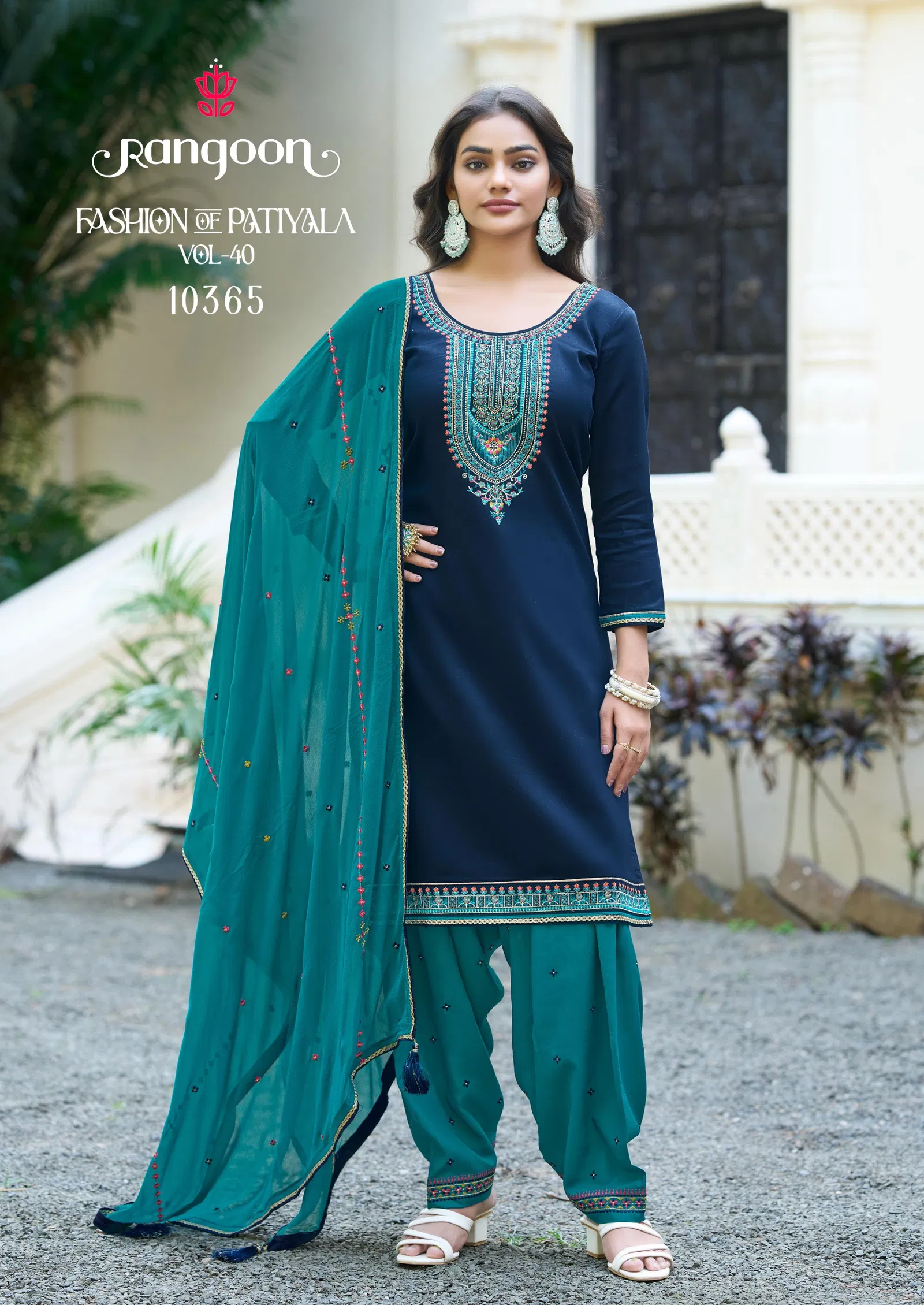 Rangoon Fashion Of Patiyala Vol 40 Jam Silk Embroiderd Kurti With Bottom Dupatta