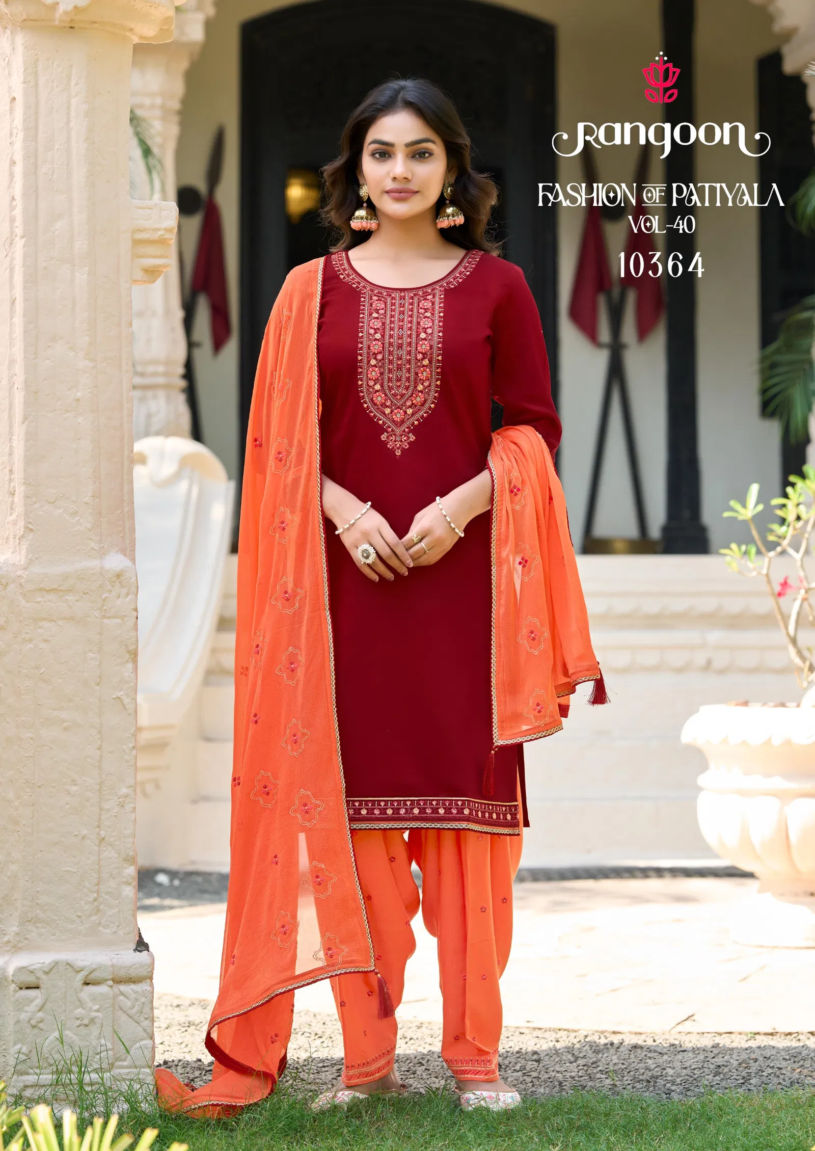 Rangoon Fashion Of Patiyala Vol 40 Jam Silk Embroiderd Kurti With Bottom Dupatta