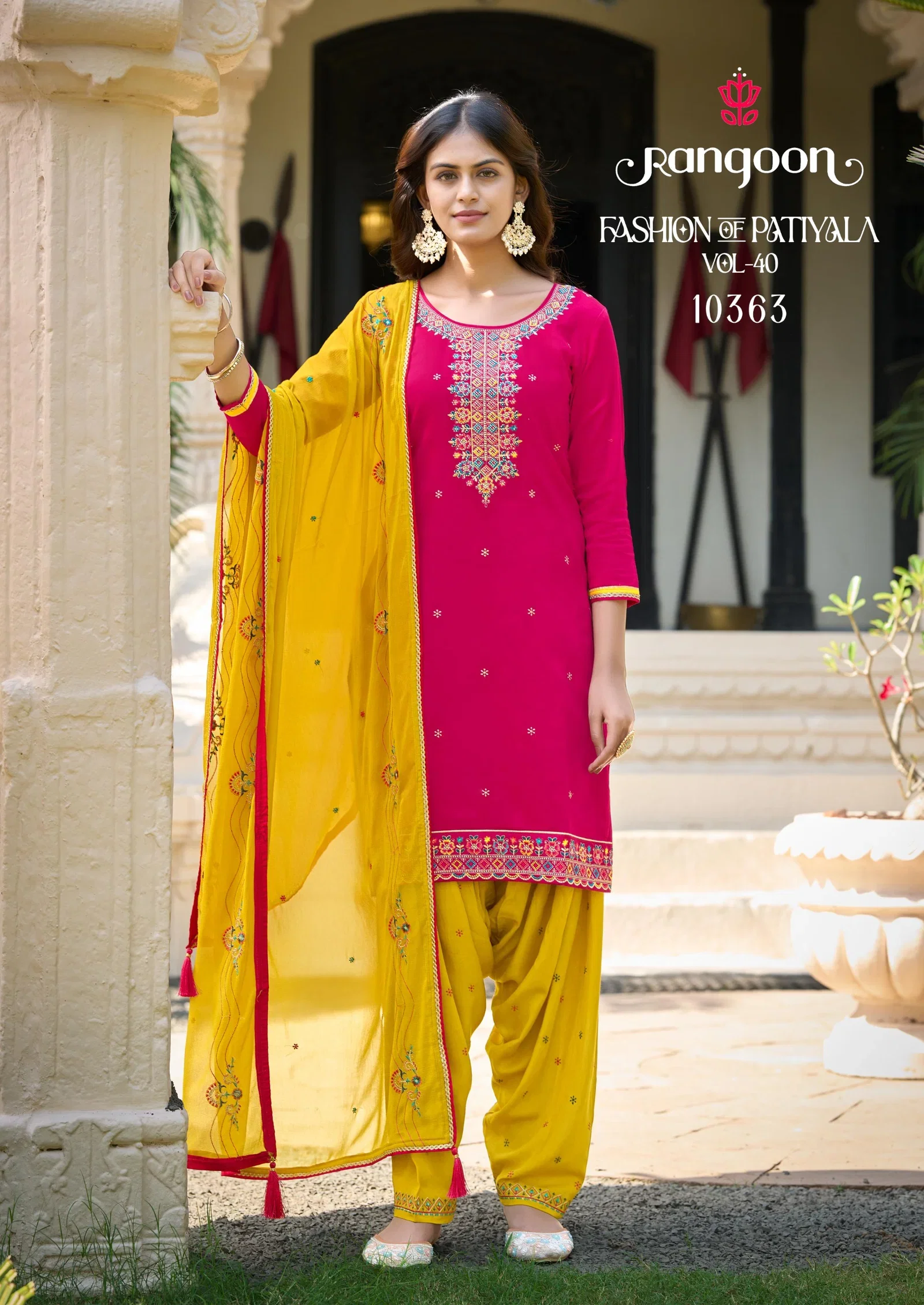 Rangoon Fashion Of Patiyala Vol 40 Jam Silk Embroiderd Kurti With Bottom Dupatta