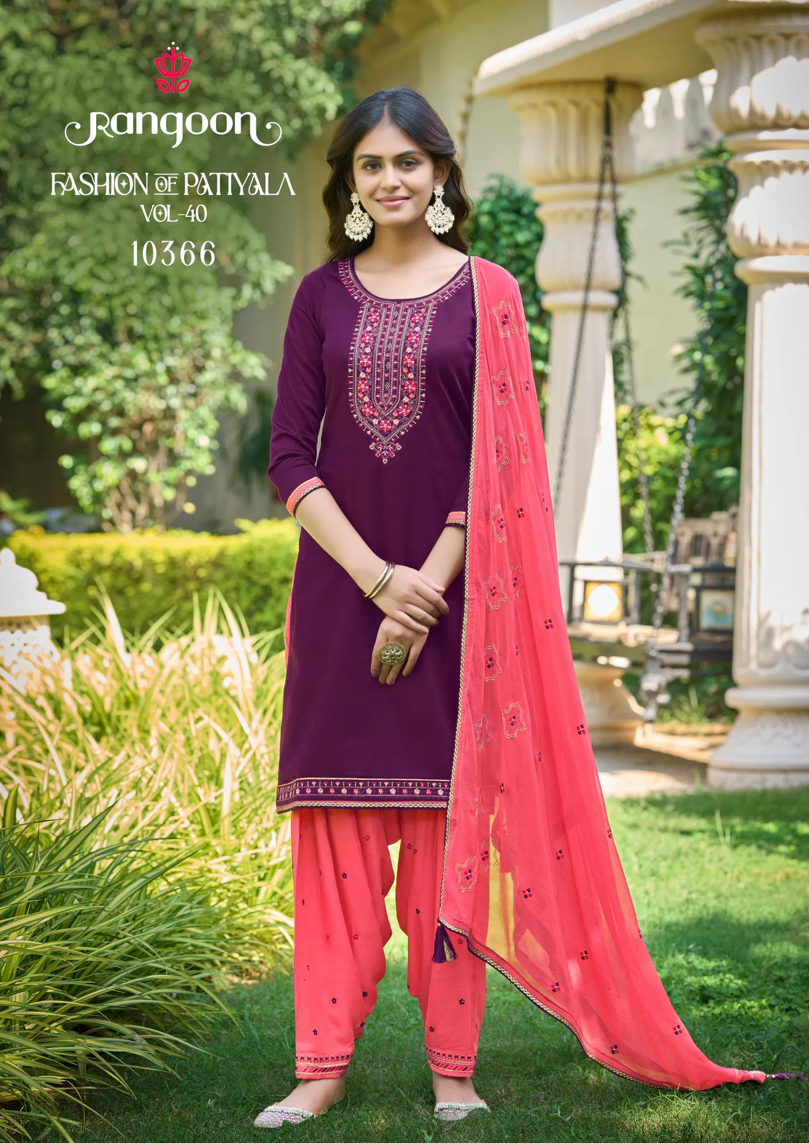 Rangoon Fashion Of Patiyala Vol 40 Jam Silk Embroiderd Kurti With Bottom Dupatta