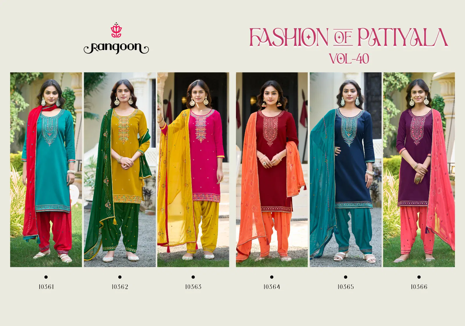 Rangoon Fashion Of Patiyala Vol 40 Jam Silk Embroiderd Kurti With Bottom Dupatta