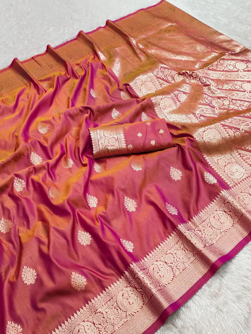 Mb 3284 Soft Banarasi Silk Golden Zari Weaving Saree Collection