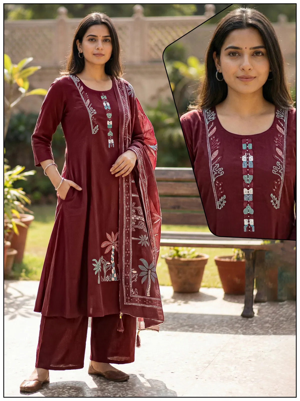 Naisha K 732 Cotton With Work Festival Wear Kurti Pant And Dupatta Collection