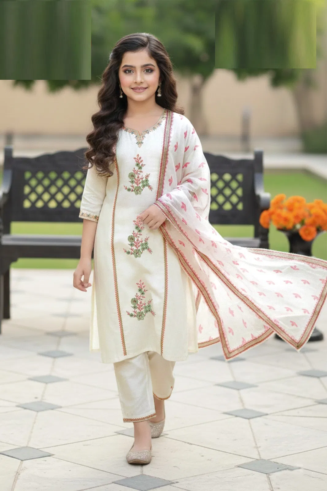 Nidhi 9759 And 9760 Vatican Silk Kids Wear Kurti Pant With Dupatta
