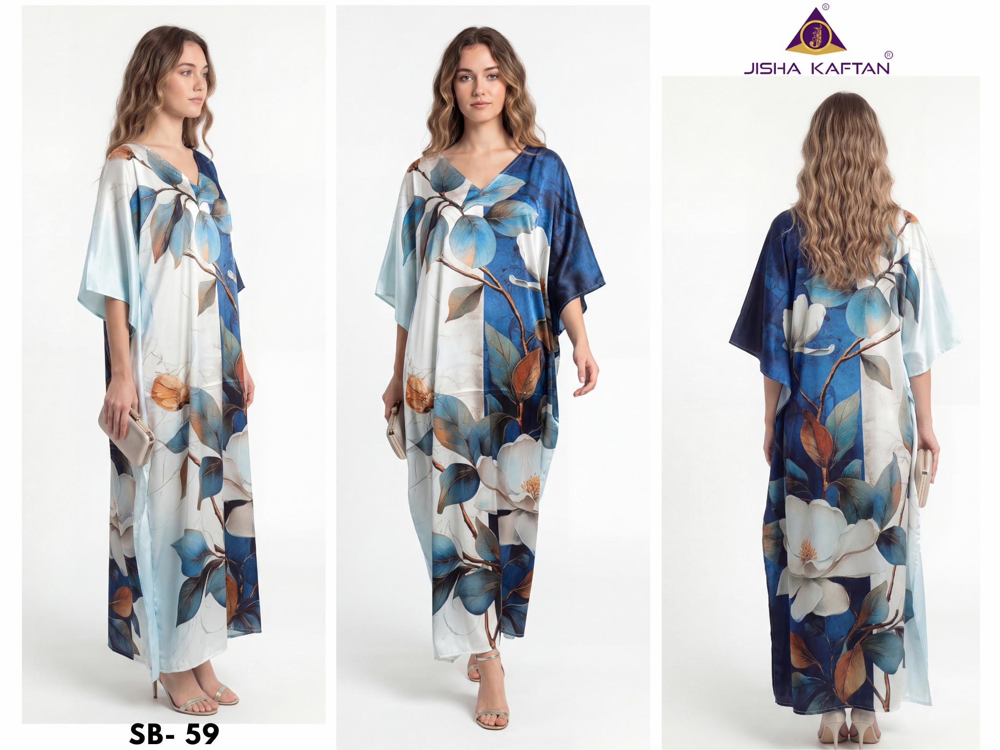 Jisha Satin Breeze Vol 8 Japan Satin Digital Printed Kaftan