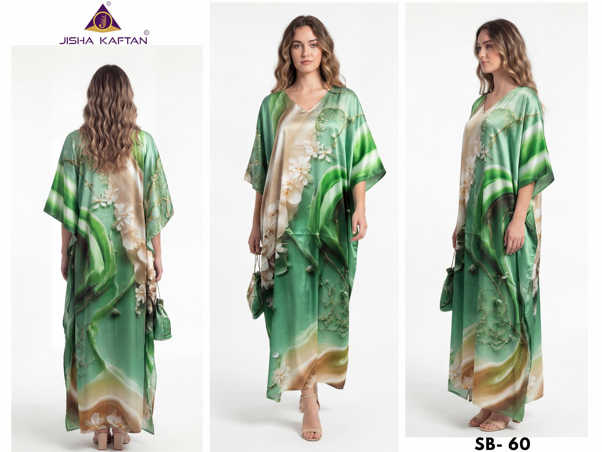 Jisha Satin Breeze Vol 8 Japan Satin Digital Printed Kaftan