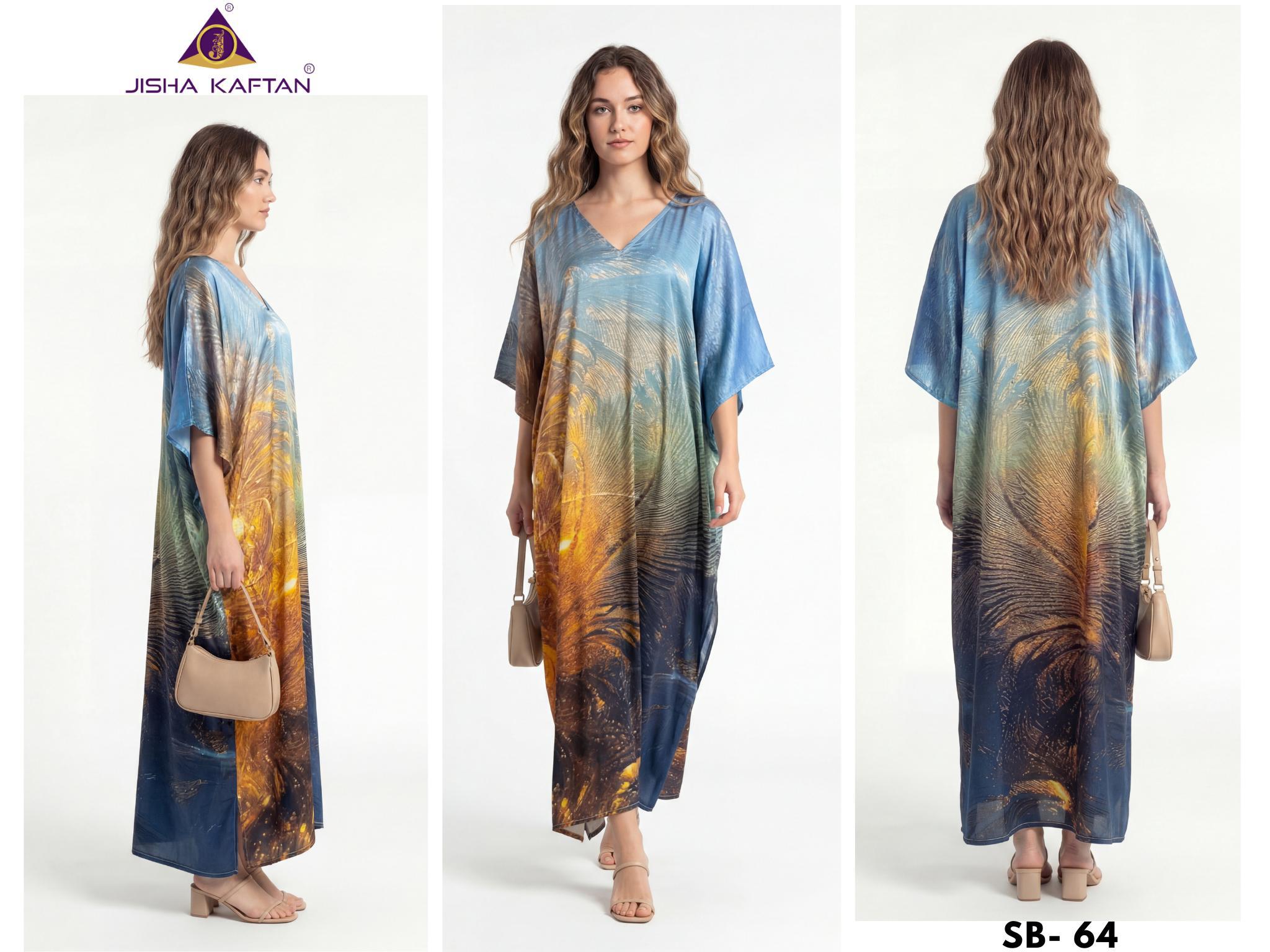 Jisha Satin Breeze Vol 8 Japan Satin Digital Printed Kaftan