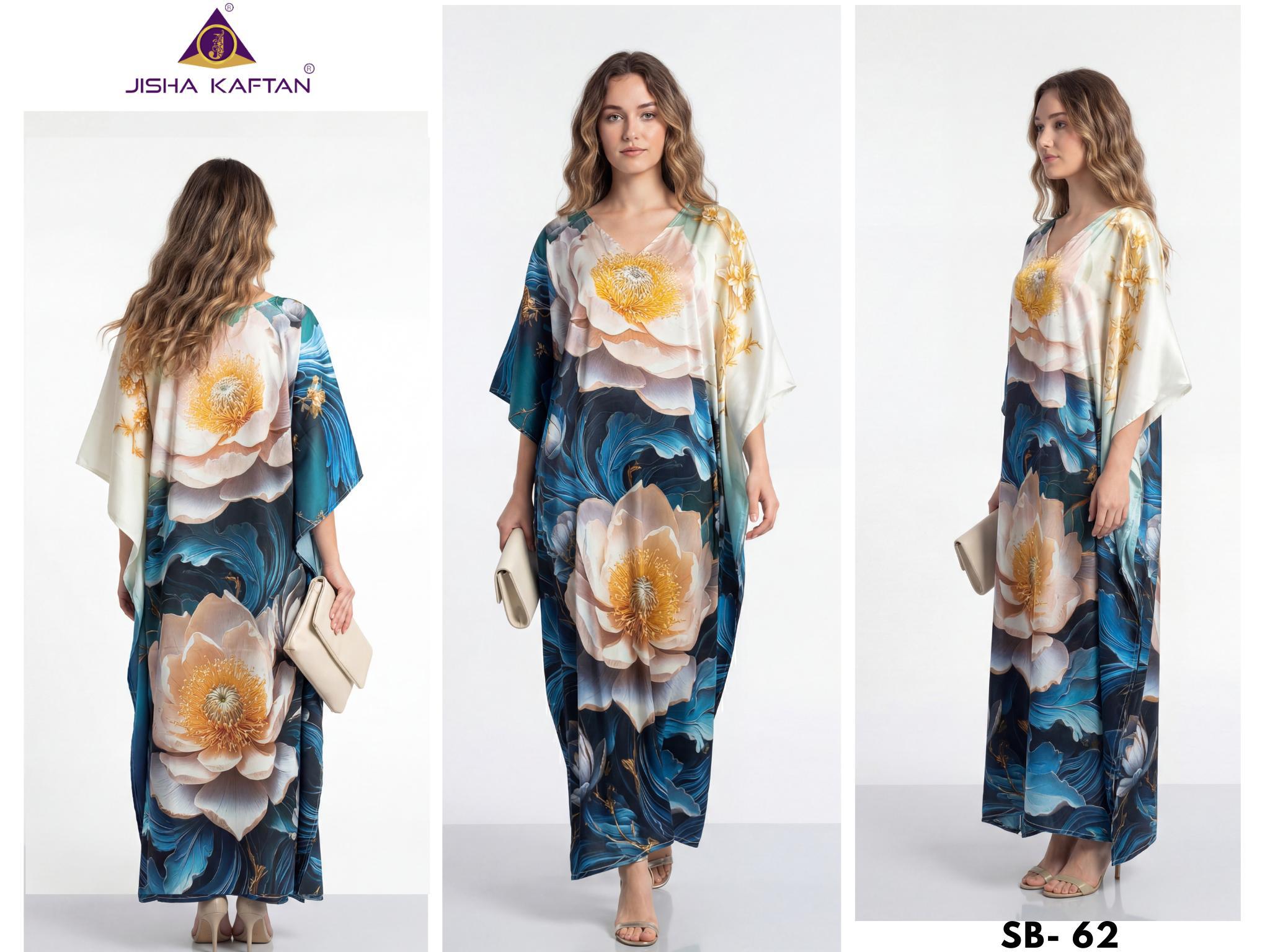 Jisha Satin Breeze Vol 8 Japan Satin Digital Printed Kaftan