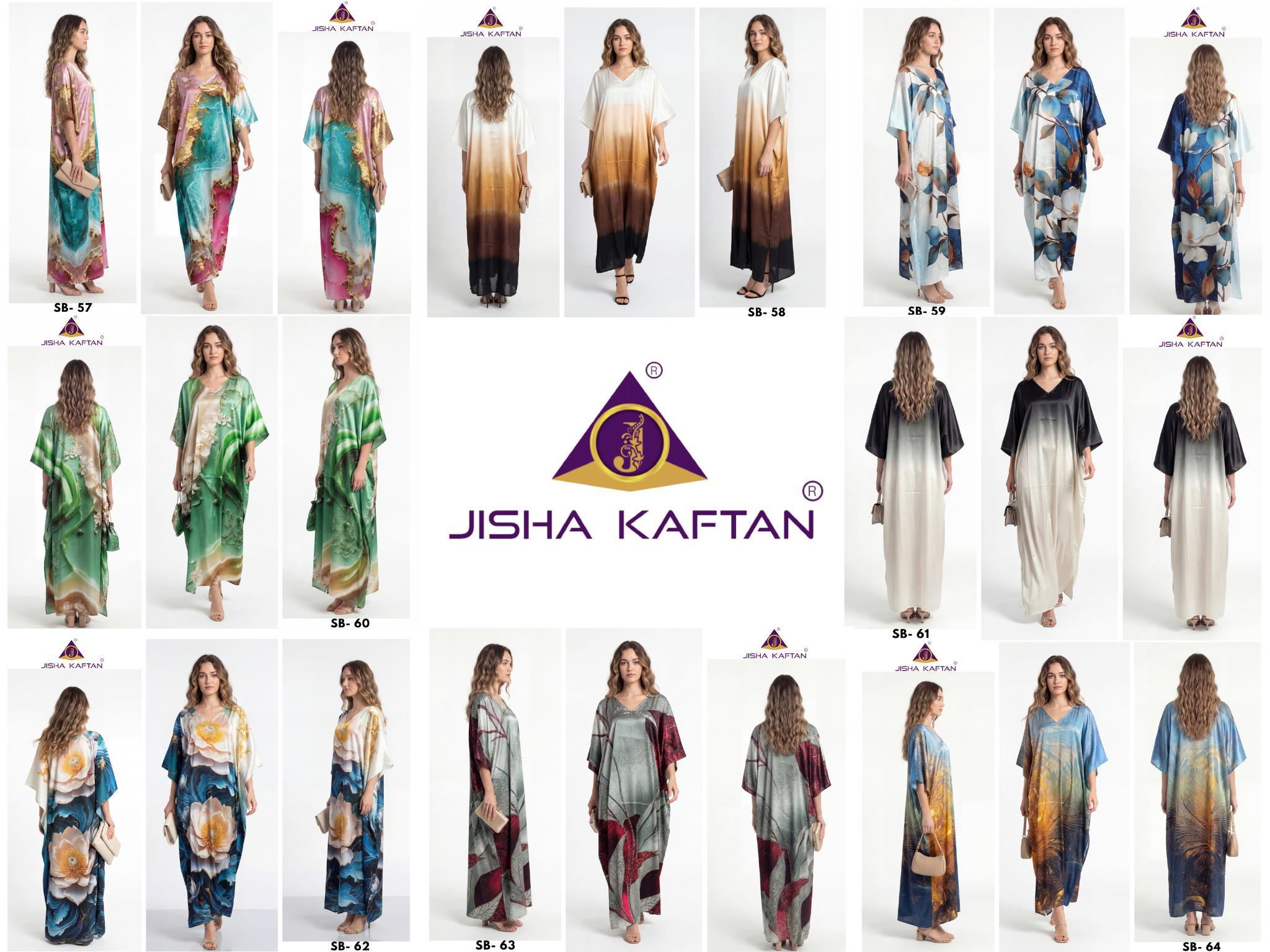Jisha Satin Breeze Vol 8 Japan Satin Digital Printed Kaftan