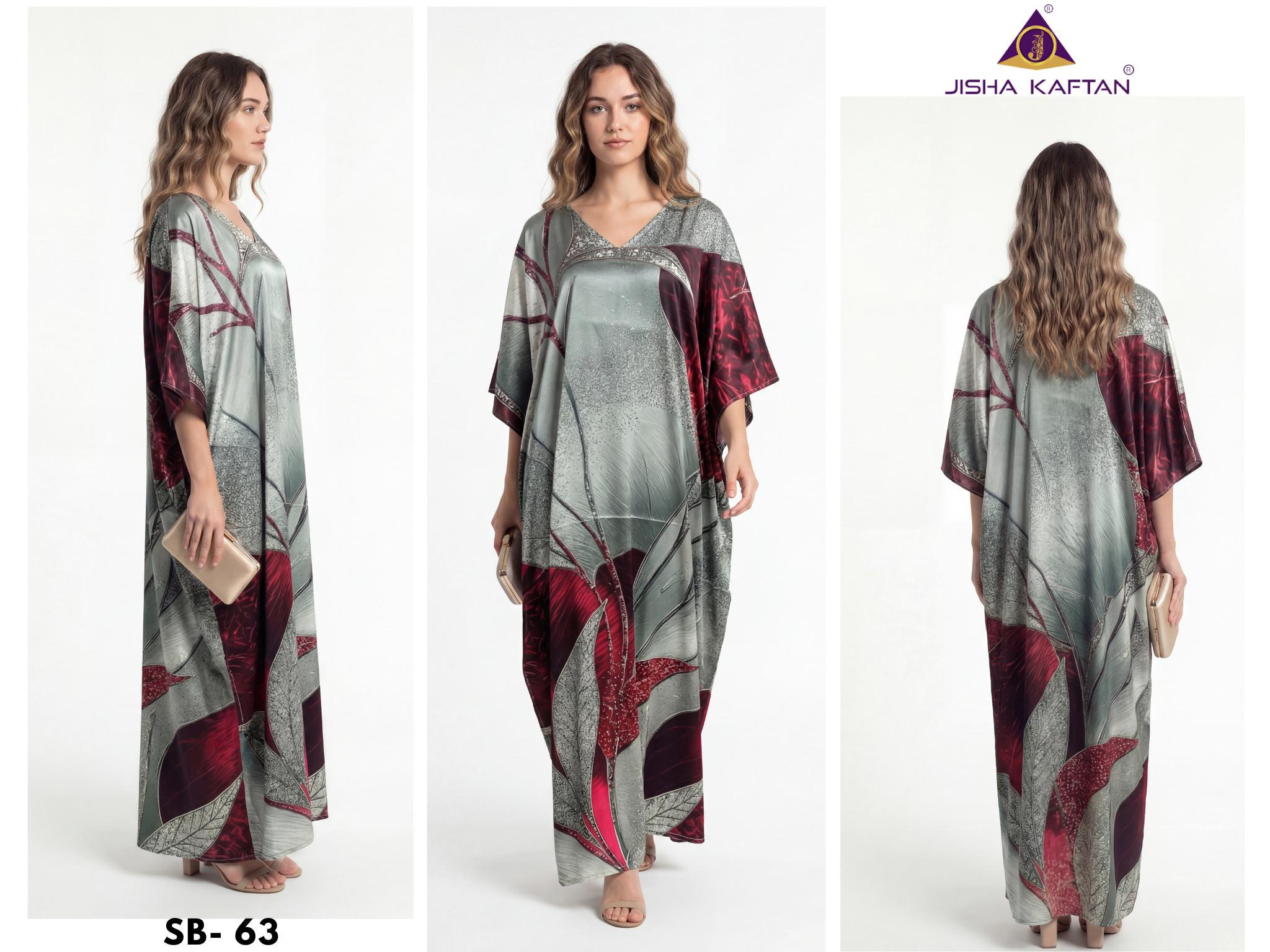 Jisha Satin Breeze Vol 8 Japan Satin Digital Printed Kaftan