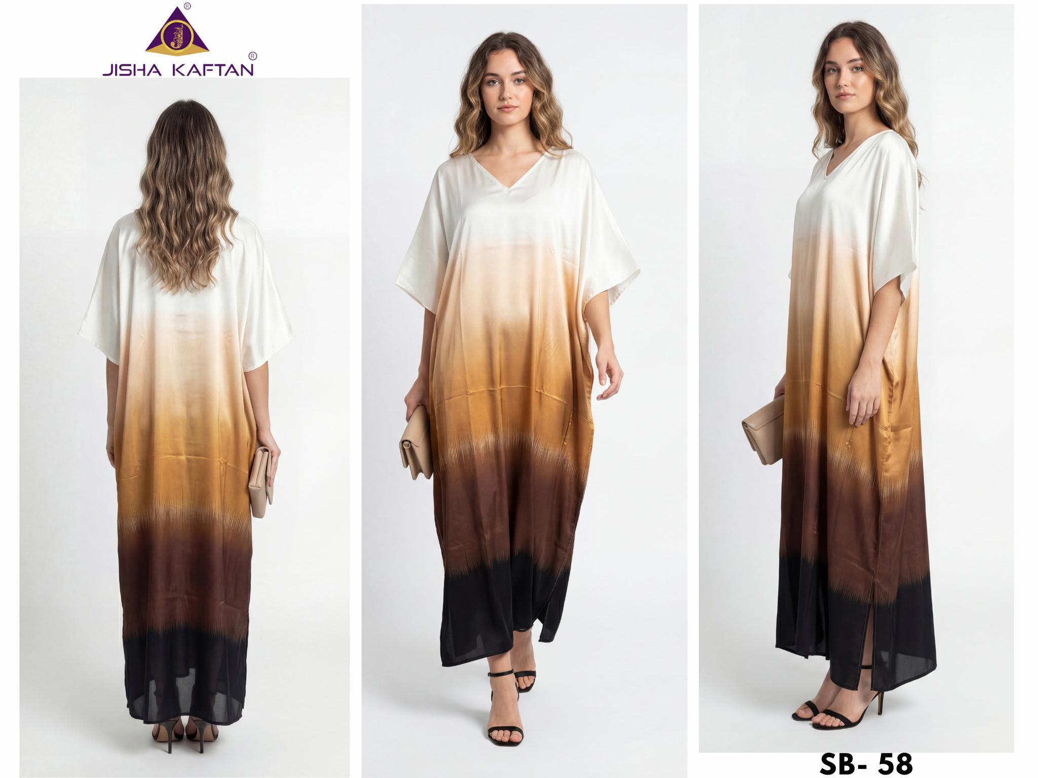 Jisha Satin Breeze Vol 8 Japan Satin Digital Printed Kaftan
