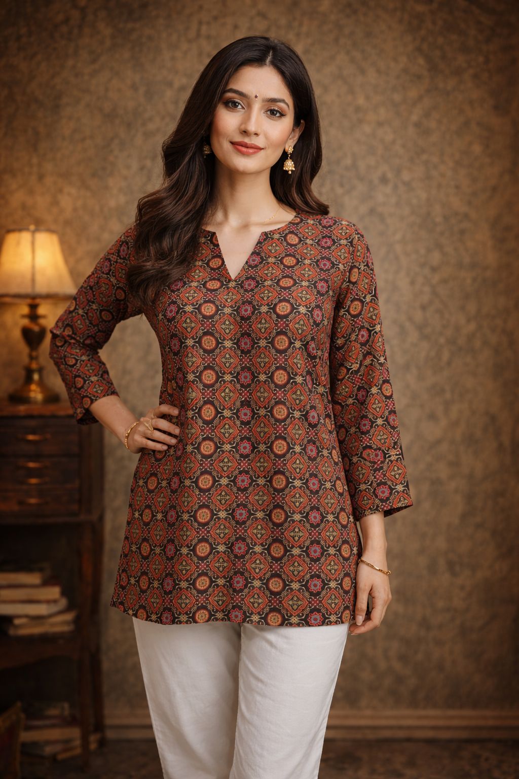 Aawiya RJ 12 Heavy Muslin Digital Printed Tunic Style Top