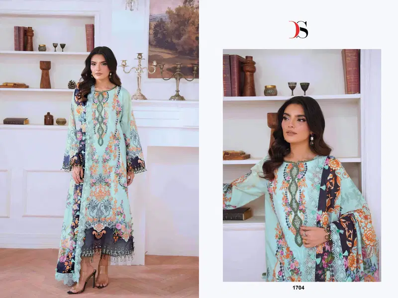 Deepsy Jade Jal Insert Vol 3 Cotton Dupatta Cotton Pakistani Salwar Kameez
