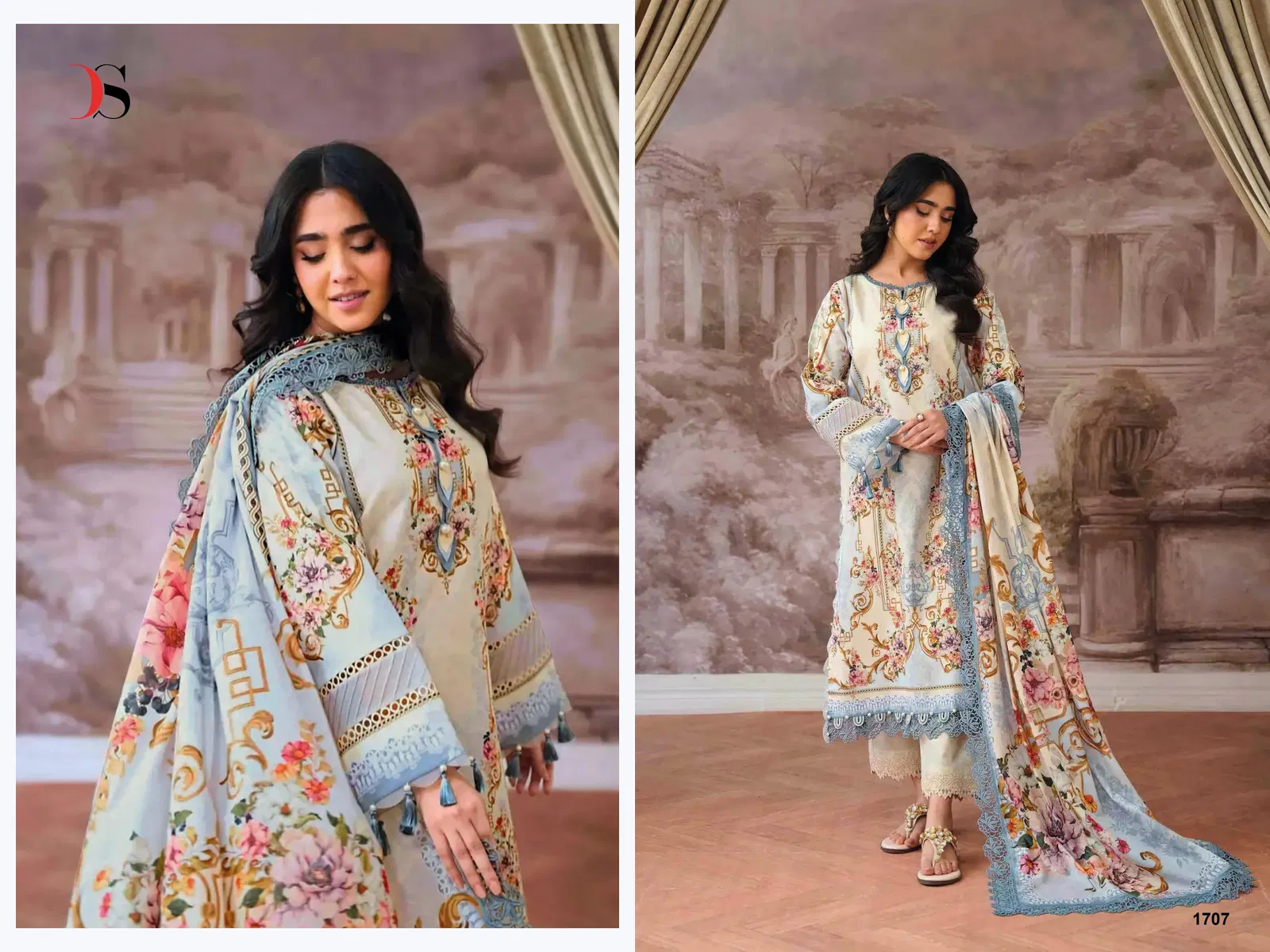 Deepsy Jade Jal Insert Vol 3 Cotton Dupatta Cotton Pakistani Salwar Kameez