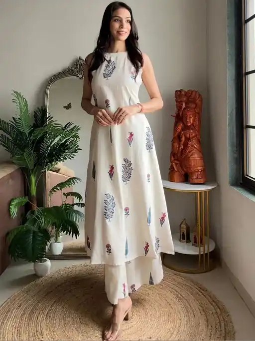 Dhruvi 417 Cotton Both Side Pocket Kurti With Bottom