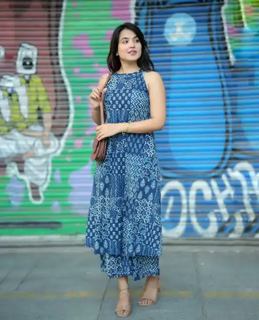 Dhruvi 419 Cotton Both Side Pocket Kurti With Bottom