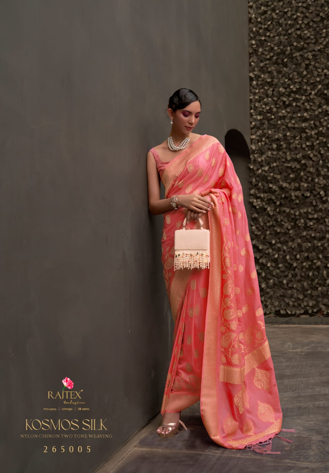 Rajtex Kosmos Silk Nylon Chinnon Silk Saree Collection