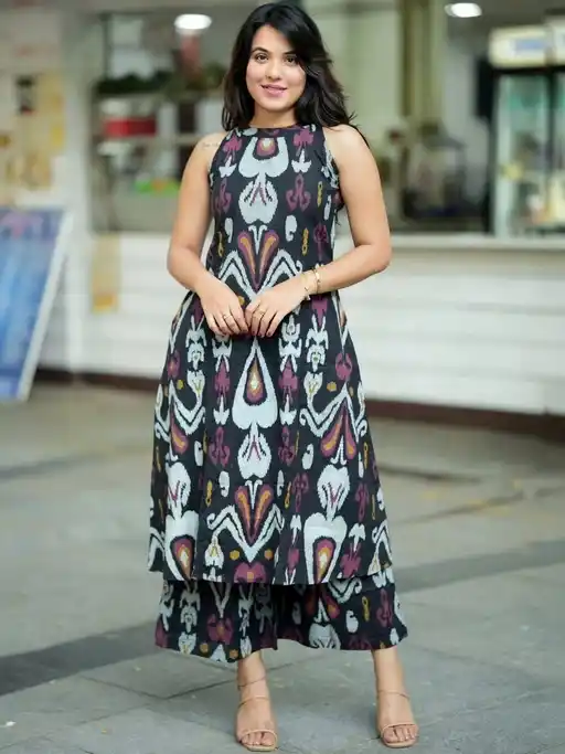 Dhruvi 420 Cotton Both Side Pocket Kurti With Bottom