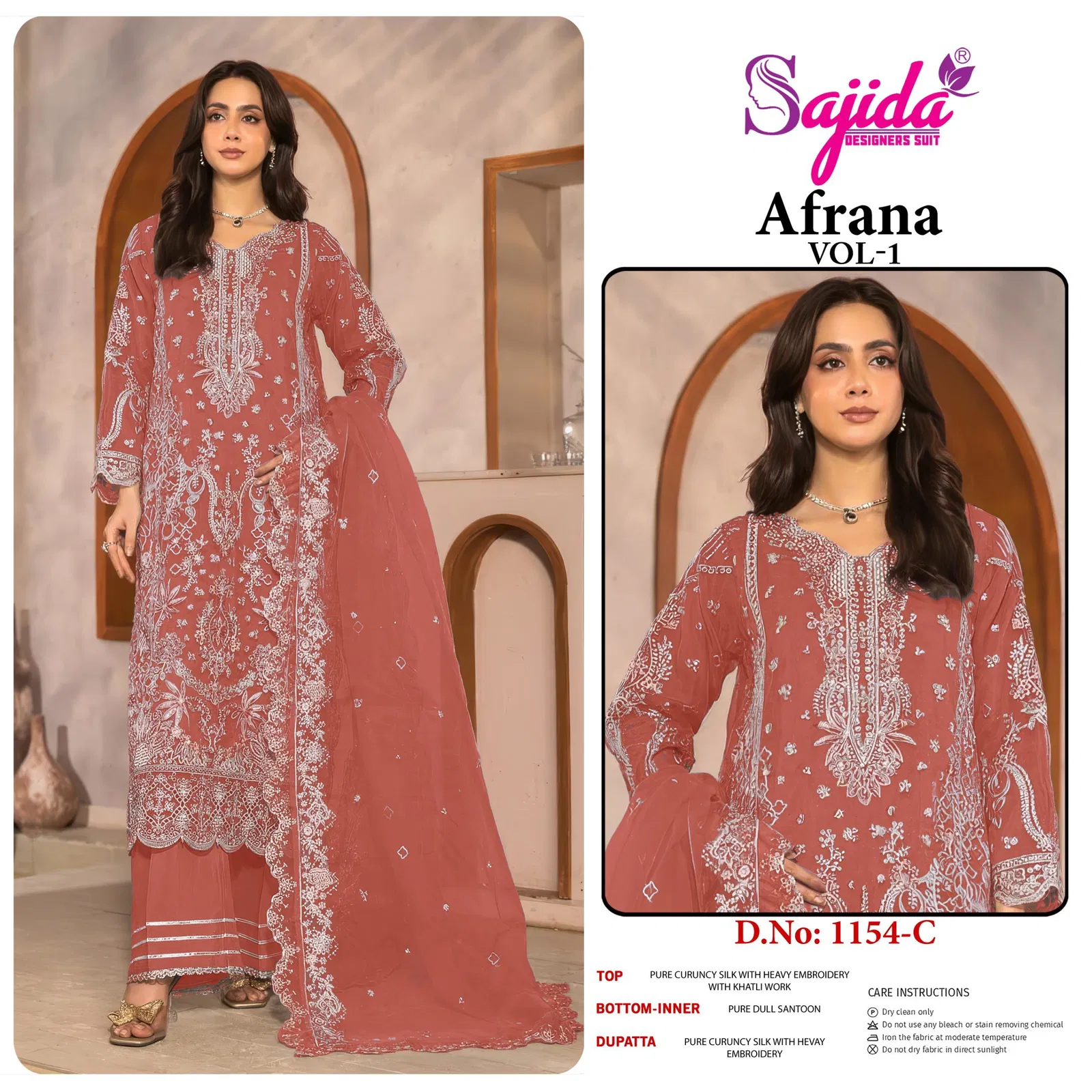 Sajida Afrana Vol 1 Crunchy Silk Embroidered Pakistani Salwar Kameez