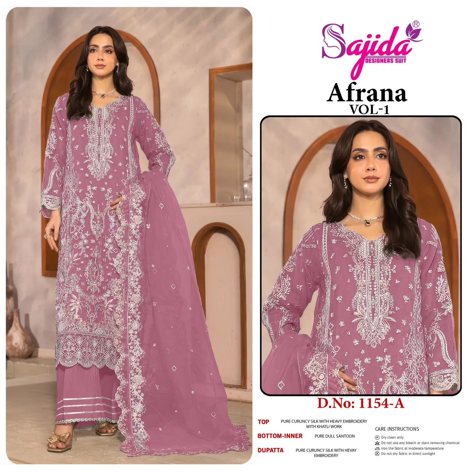 Sajida Afrana Vol 1 Crunchy Silk Embroidered Pakistani Salwar Kameez