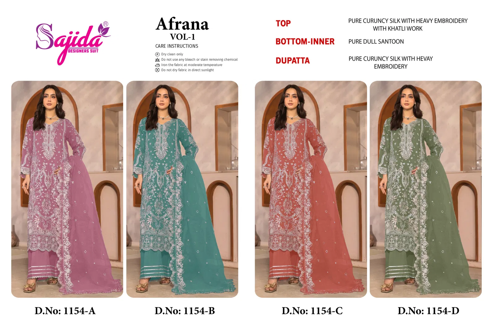 Sajida Afrana Vol 1 Crunchy Silk Embroidered Pakistani Salwar Kameez