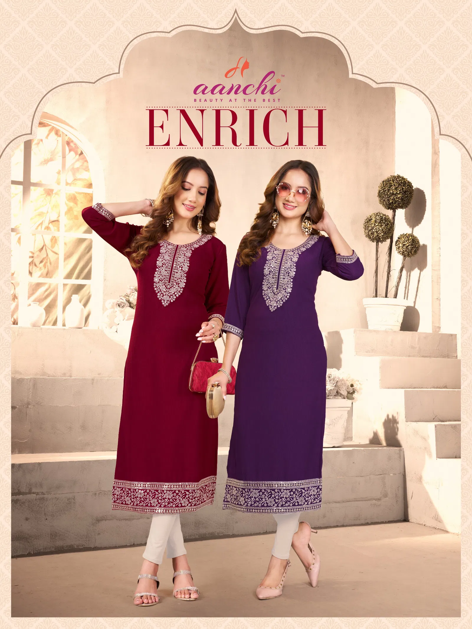 Aanchi Enrich Fancy Embroidered Straight Cut Kurti Collection