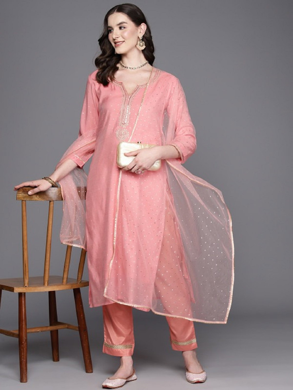 Navya Kurti 224 Party Wear Embroidery Worked Chanderi Silk with Pant and Dupatta Set